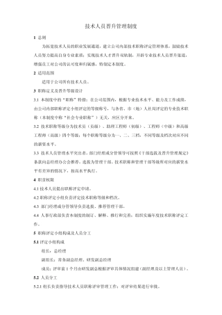 技术人员晋升管理制度
