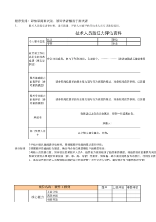 技术人员素质模型评估