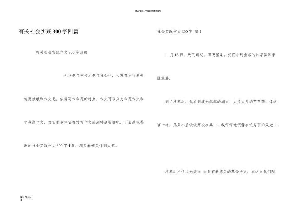 有关社会实践300字四篇_第1页