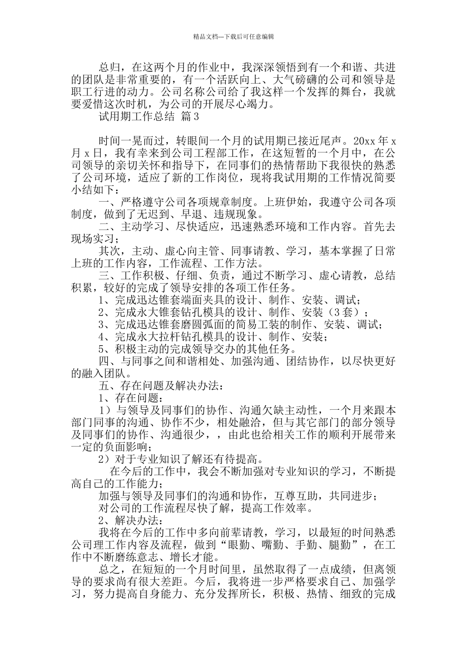 有关试用期工作总结模板10篇文档_第3页