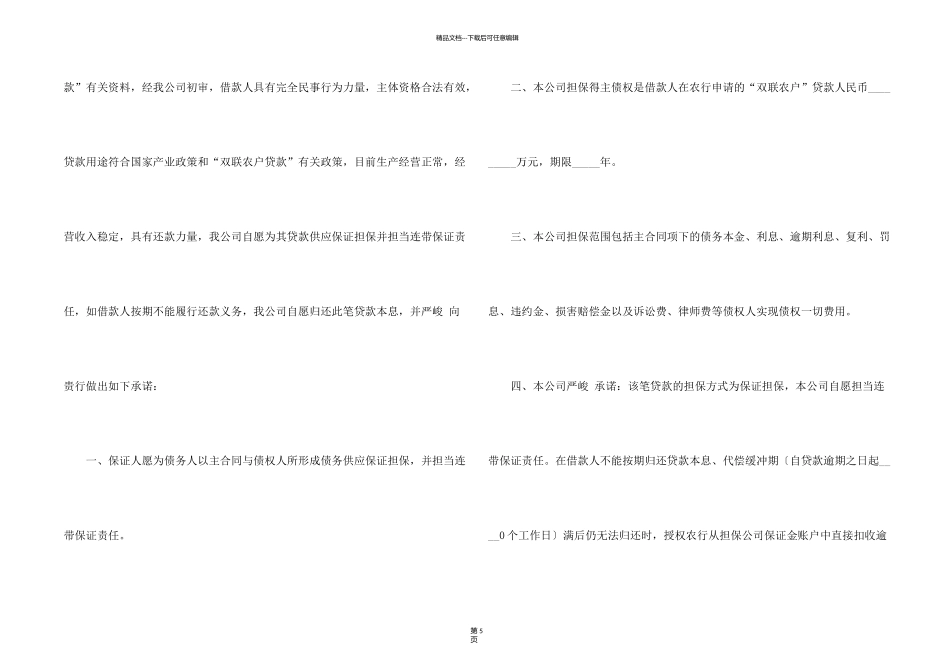 有关贷款承诺书模板集锦五篇_第2页