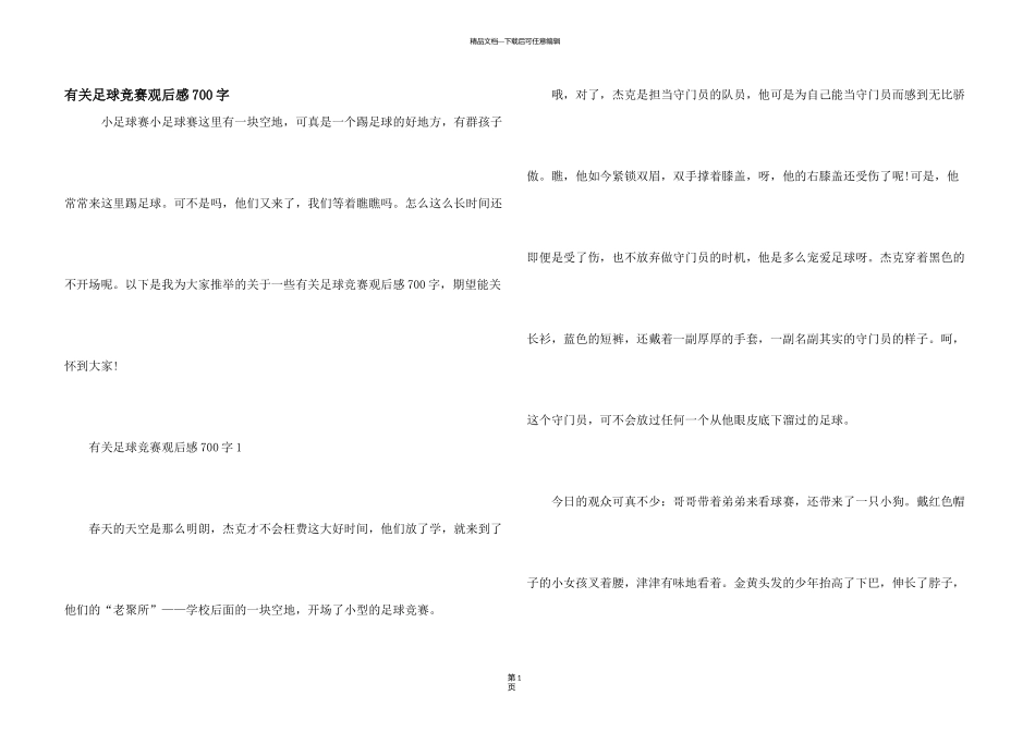 有关足球比赛观后感700字_第1页