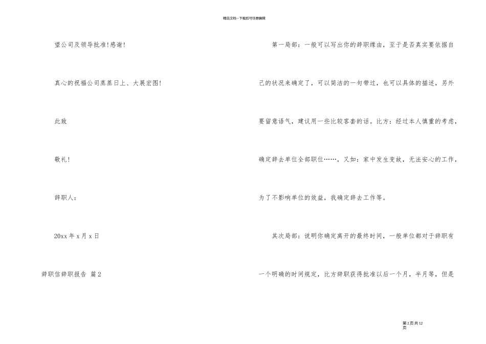 有关辞职信辞职报告汇编八篇_第2页