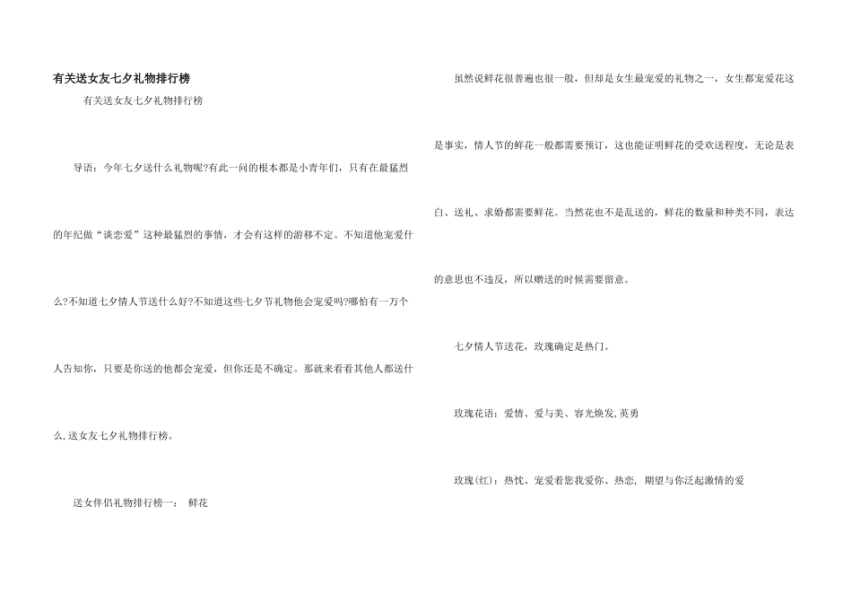 有关送女友七夕礼物排行榜_第1页