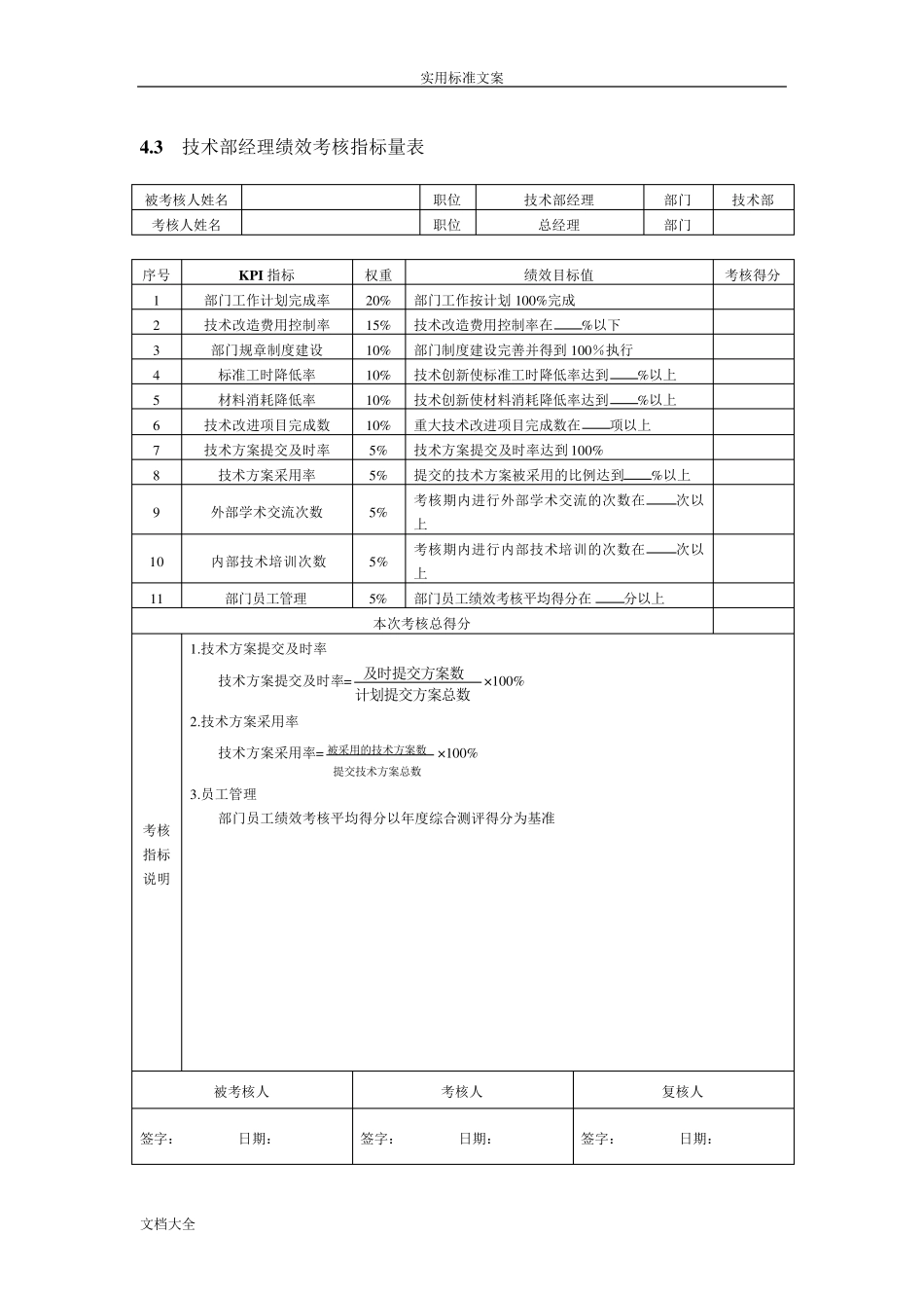 技术研发人员KPI绩效量化指标考核_第2页