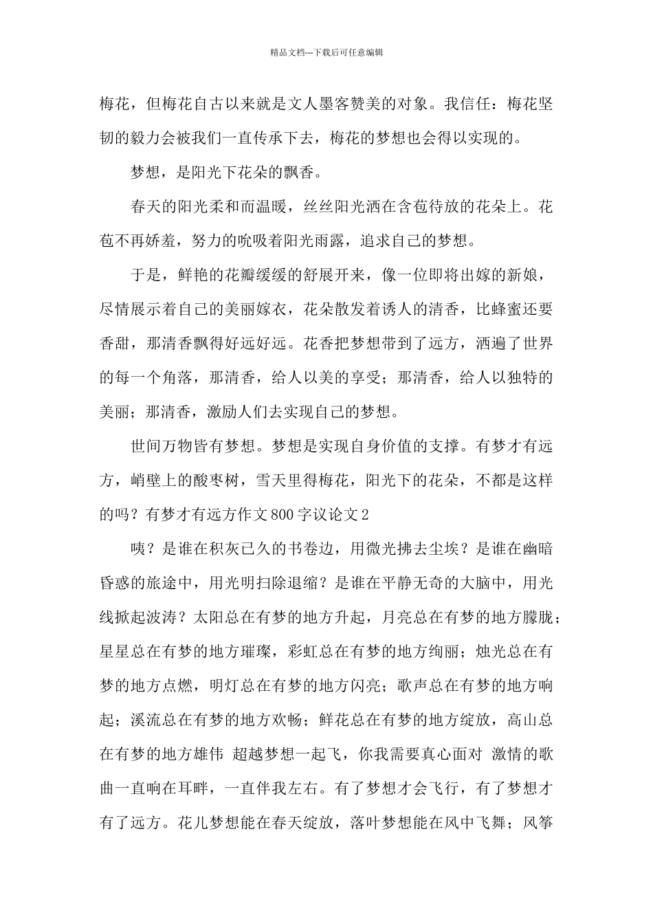 有梦才有远方作文800字高中最新_第2页