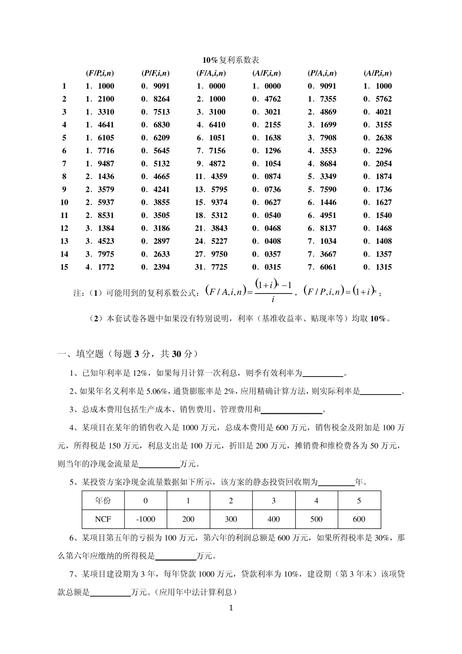 技术经济学试卷b_第2页
