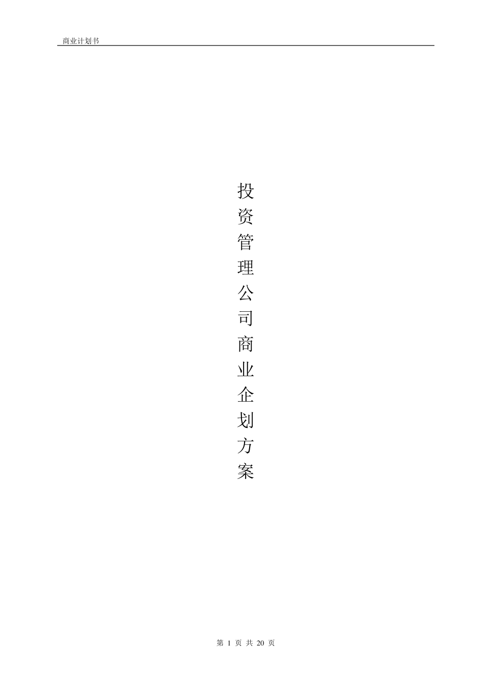 投资公司企划方案_第1页