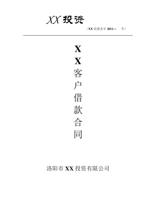 投资公司借款合同样本