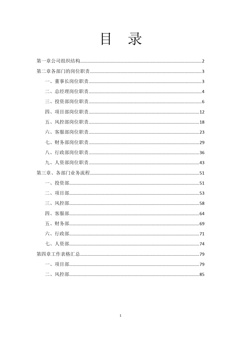 投资公司岗位职责及流程管理手册20141112_第2页