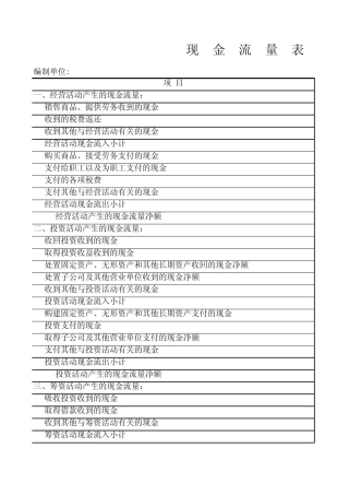 投资公司财务报表