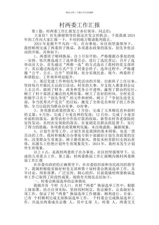 村两委工作汇报