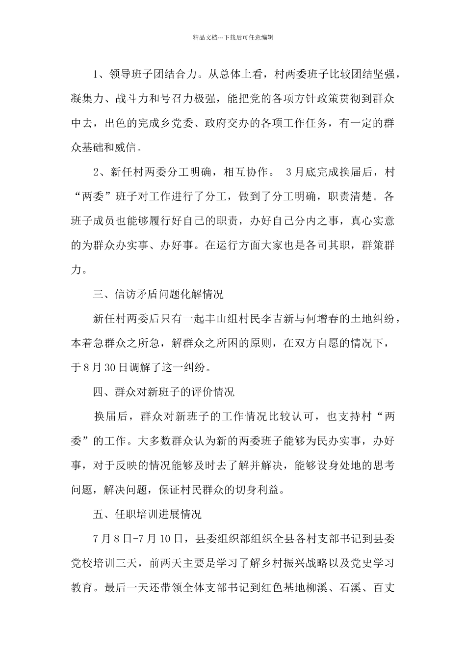 村两委换届回头看自查报告_第2页