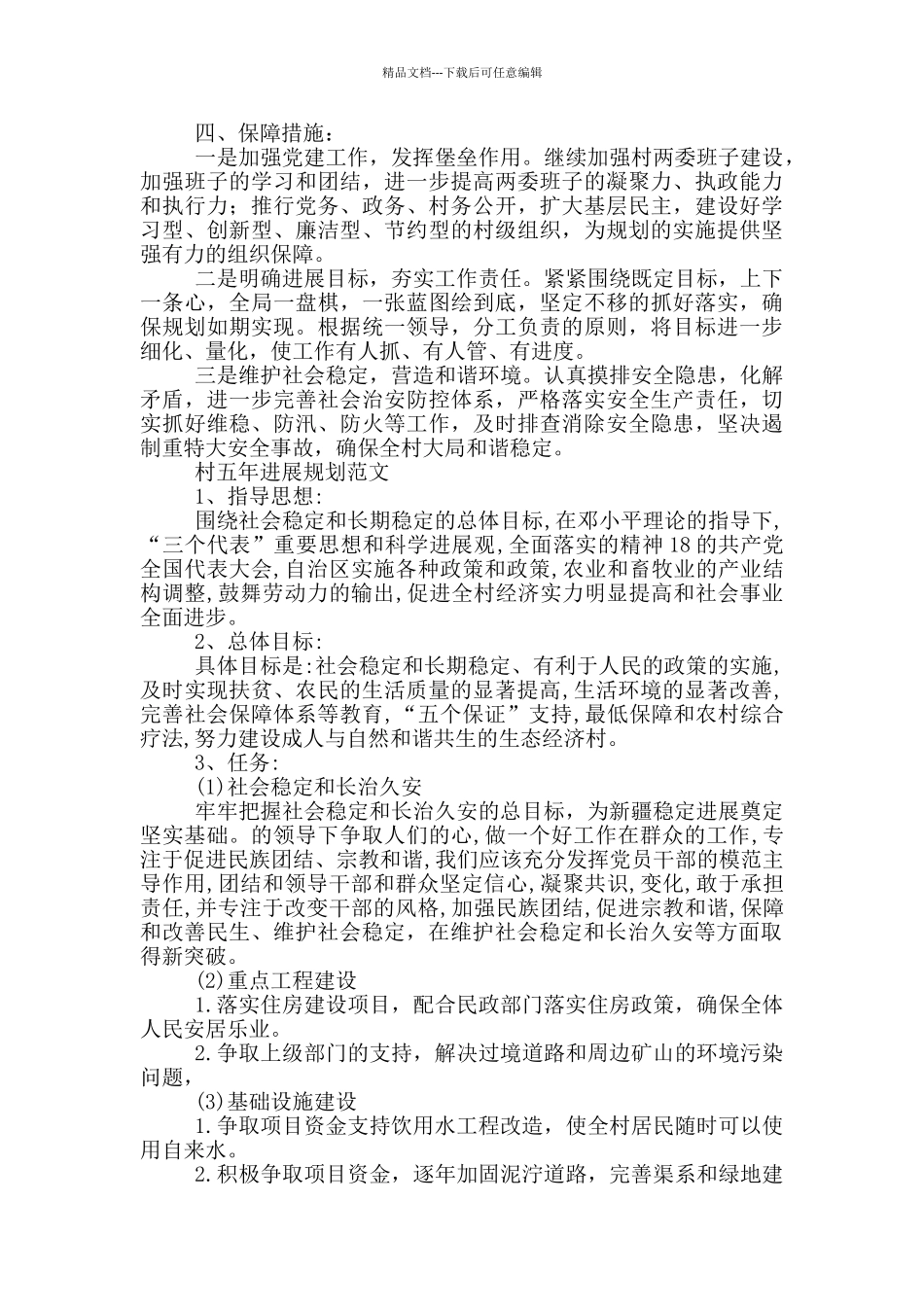村五年发展规划范文_第2页