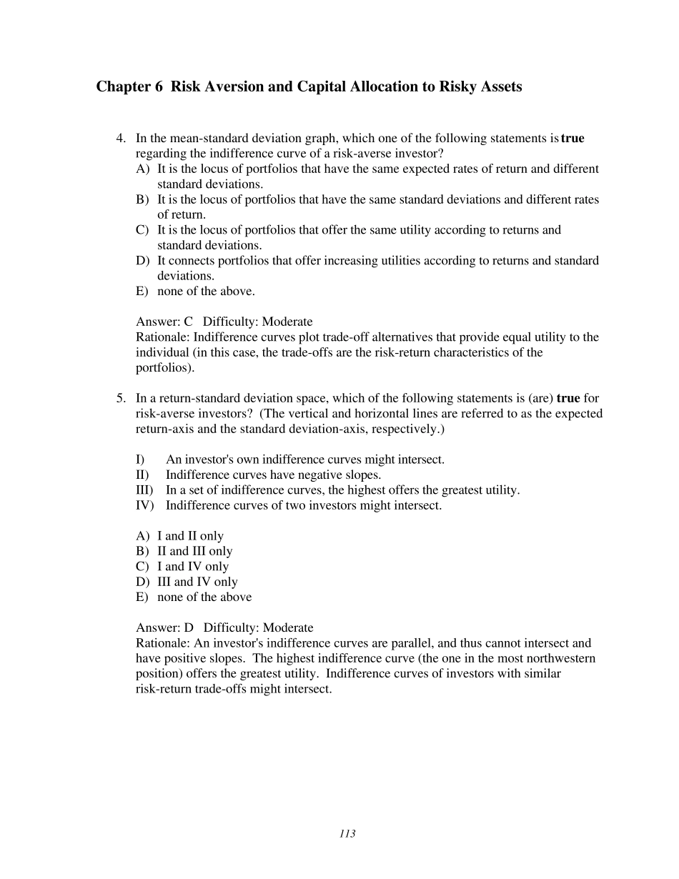 投资学第7版TestBank答案06_第2页