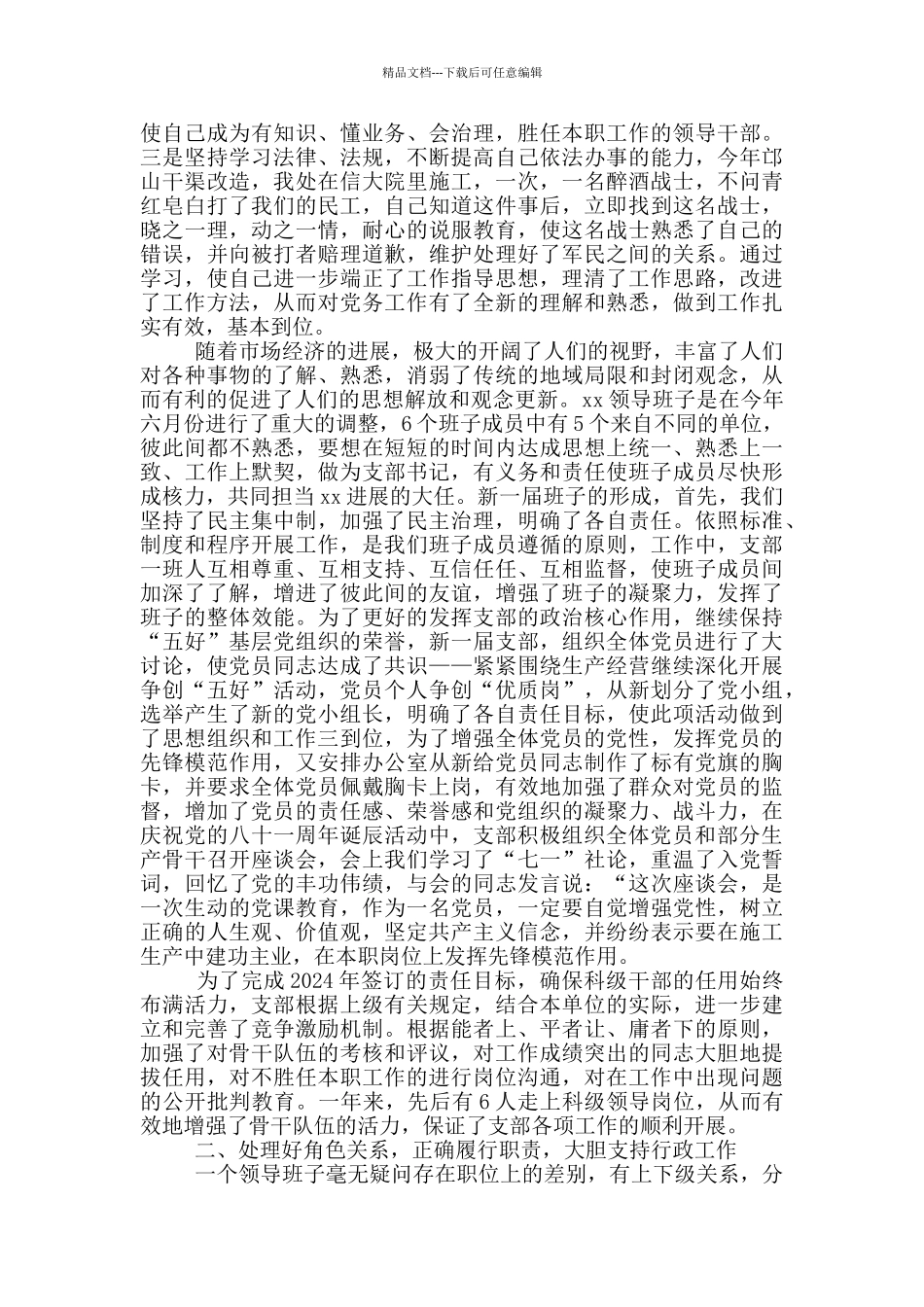 村党支部书记村委会主任一肩挑述职报告_第3页