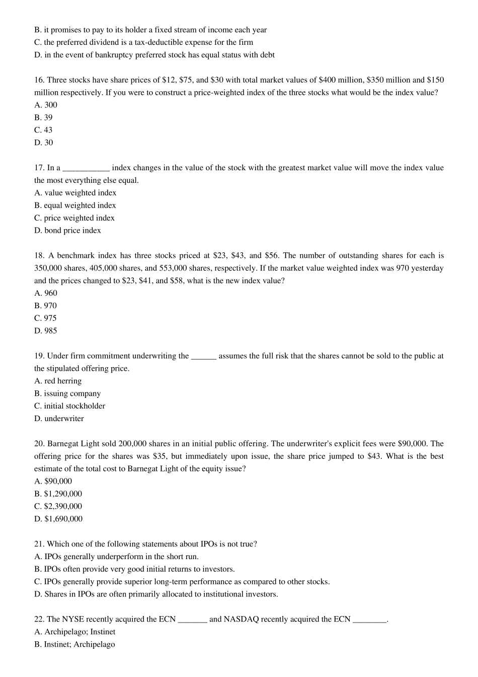投资学选择题及答案英文版_第3页