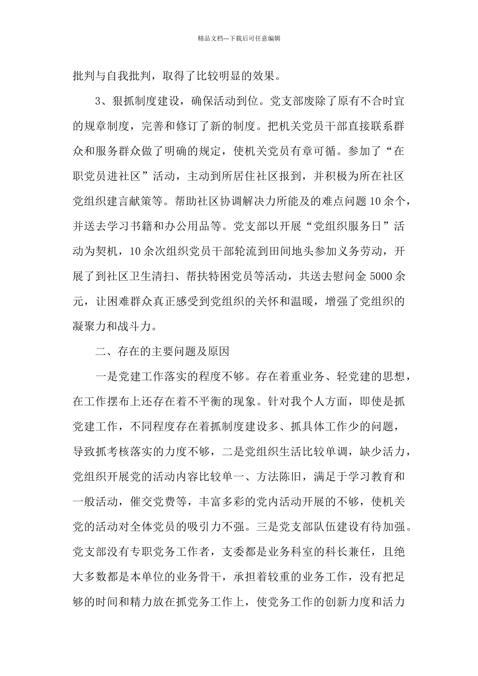 村党支部自查自纠报告三篇_第2页