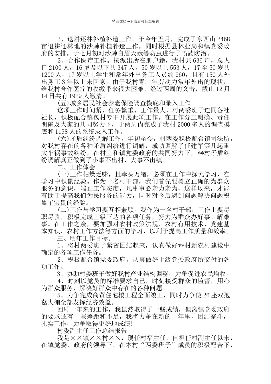 村委副主任工作总结报告三篇_第3页