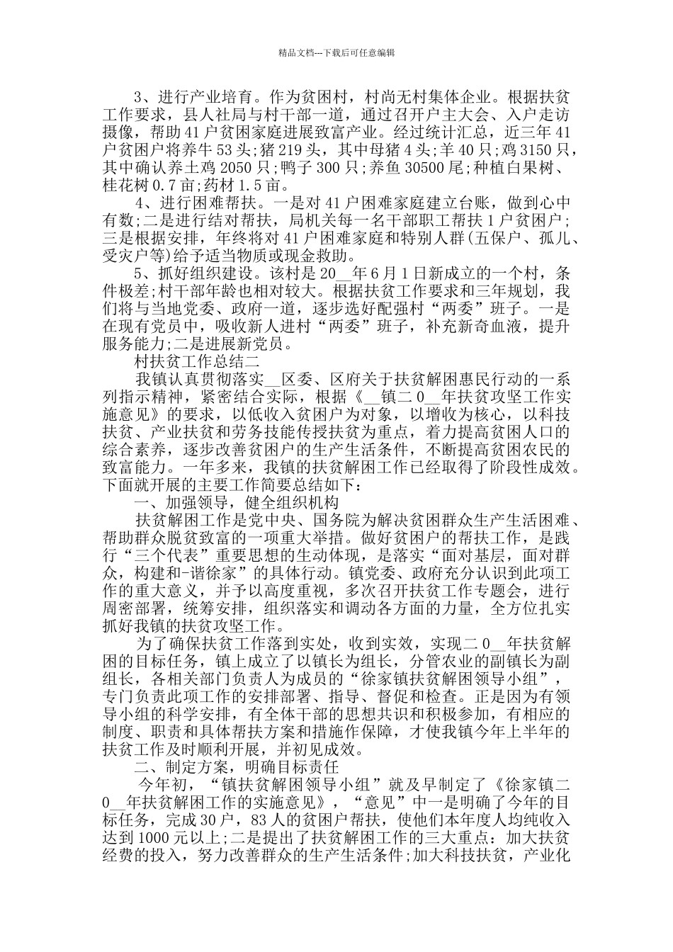 村扶贫工作总结范文_第2页