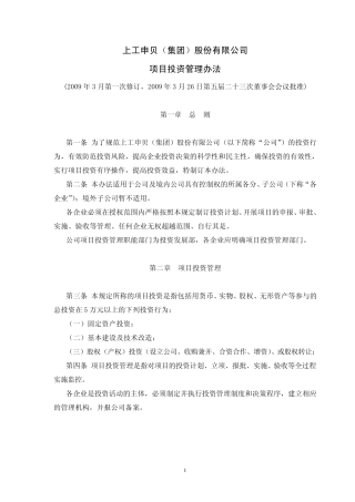 投资项目管理办法