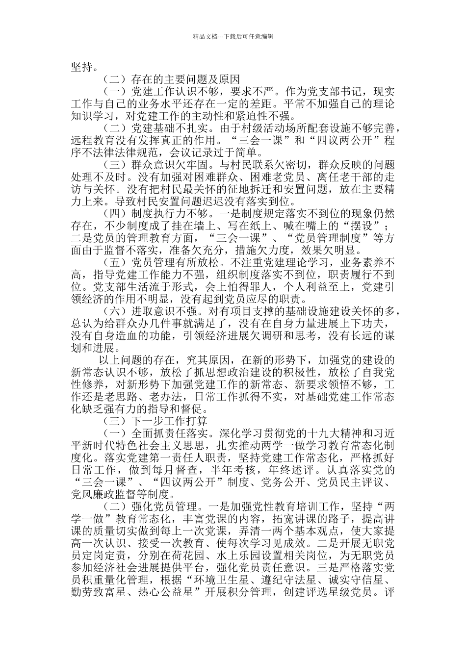 村抓基层党建和落实意识形态工作责任述职报告_第2页