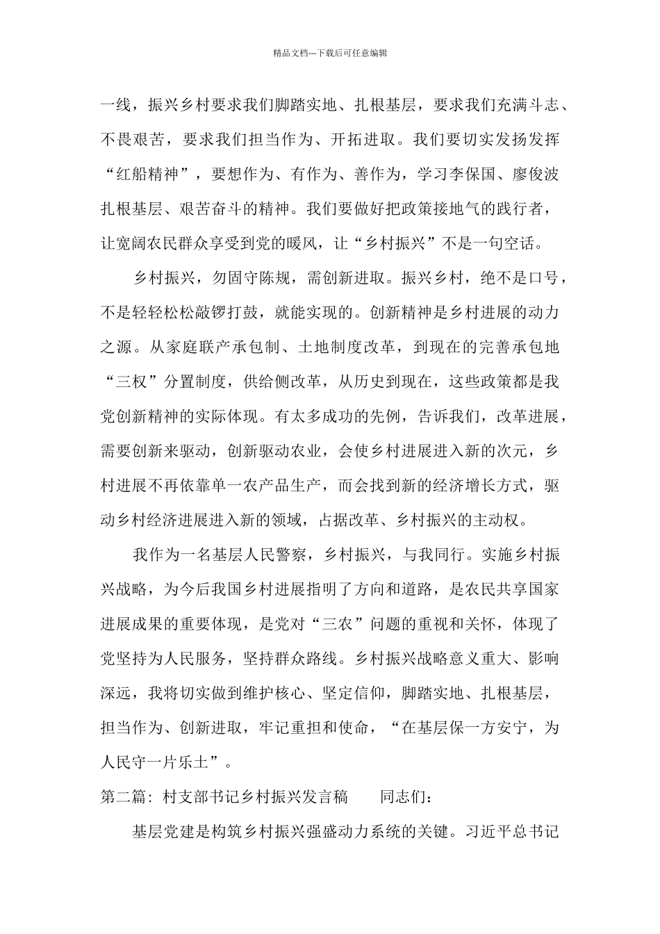 村支部书记乡村振兴发言稿_第2页