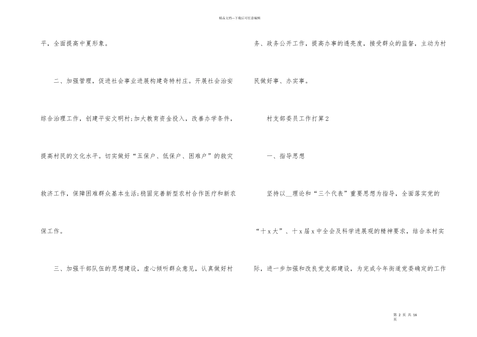 村支部委员工作计划5篇_第2页