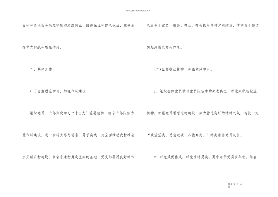 村支部委员工作计划5篇_第3页