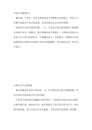 抗战小英雄的故事