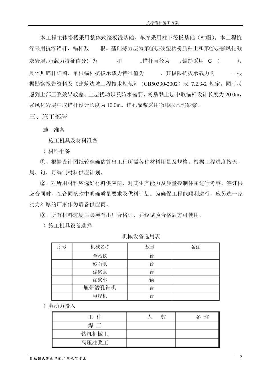 抗浮锚杆施工方案_第3页