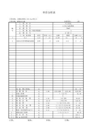 抗滑桩单价分析