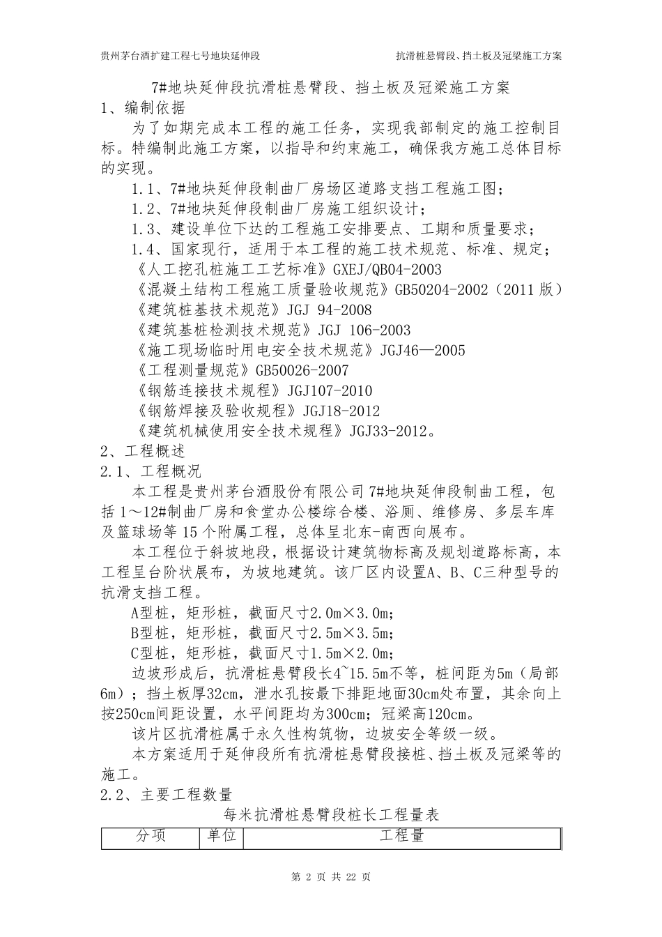 抗滑桩悬臂段施工方案(木模)_第2页