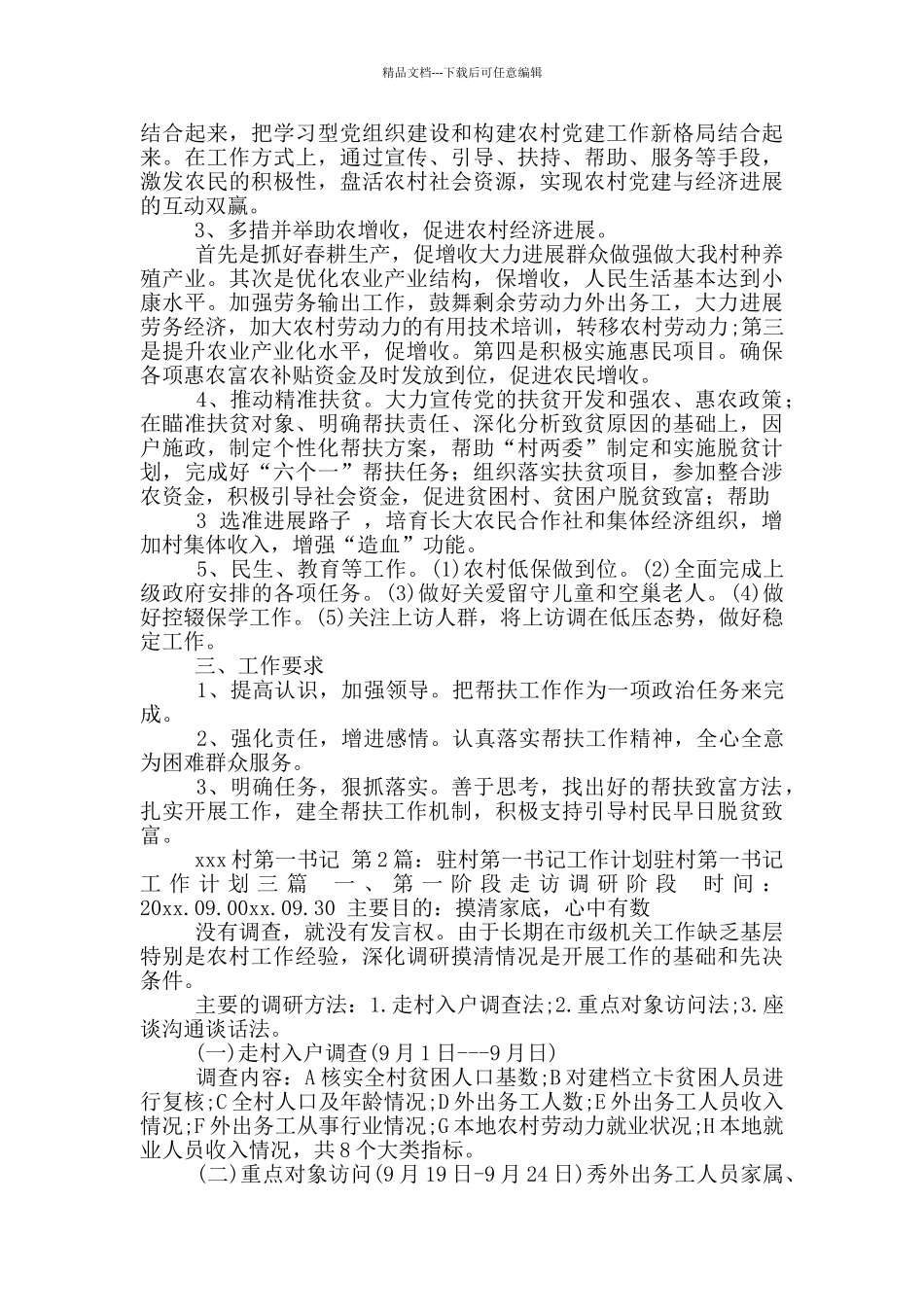 村第一书记工作计划_第2页