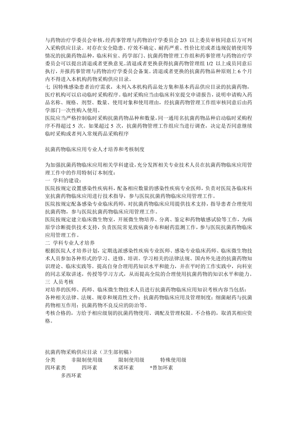 抗菌药物临床应用管理制度_第2页