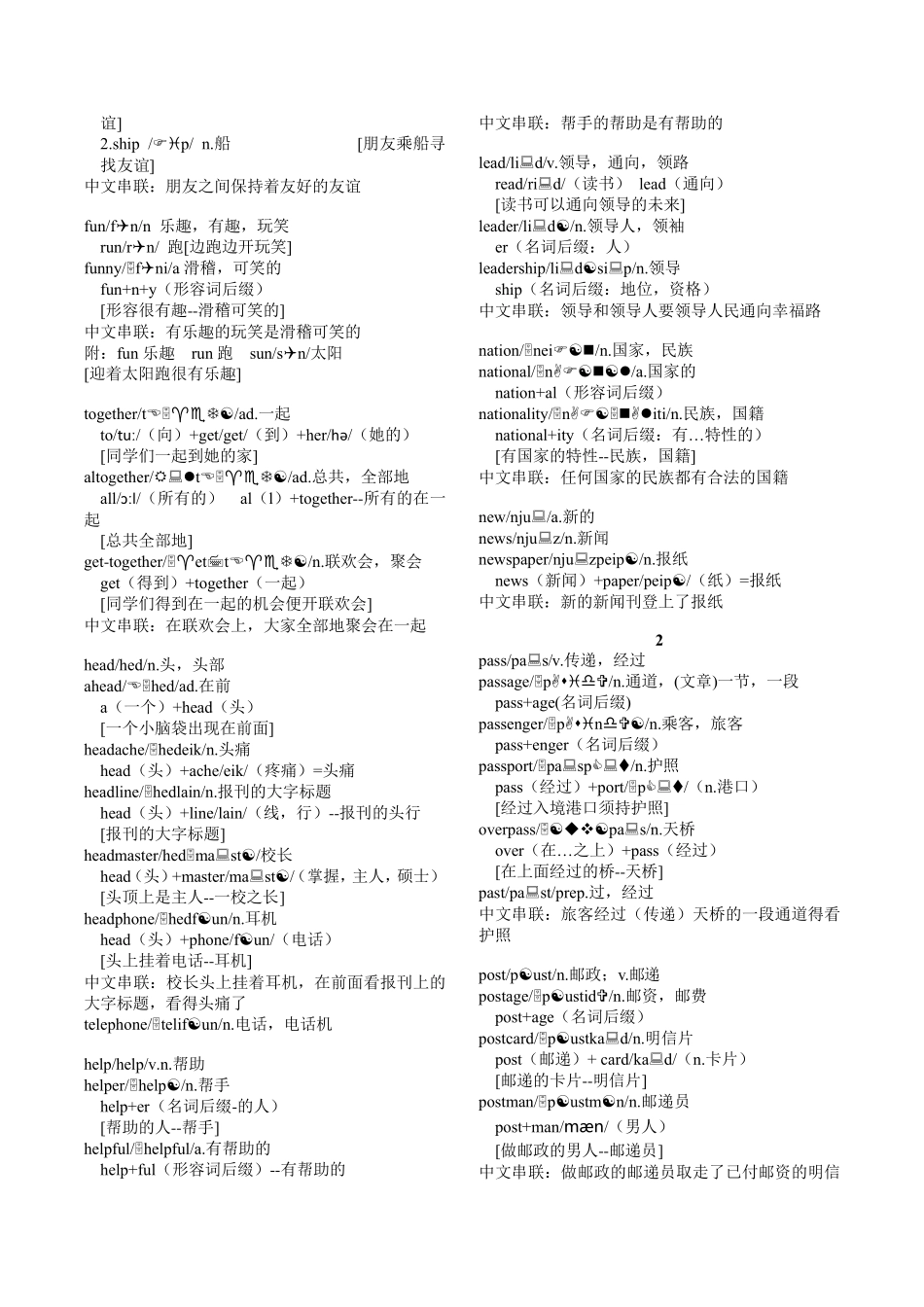 抗遗忘英语单词速记初级版笔记_第2页