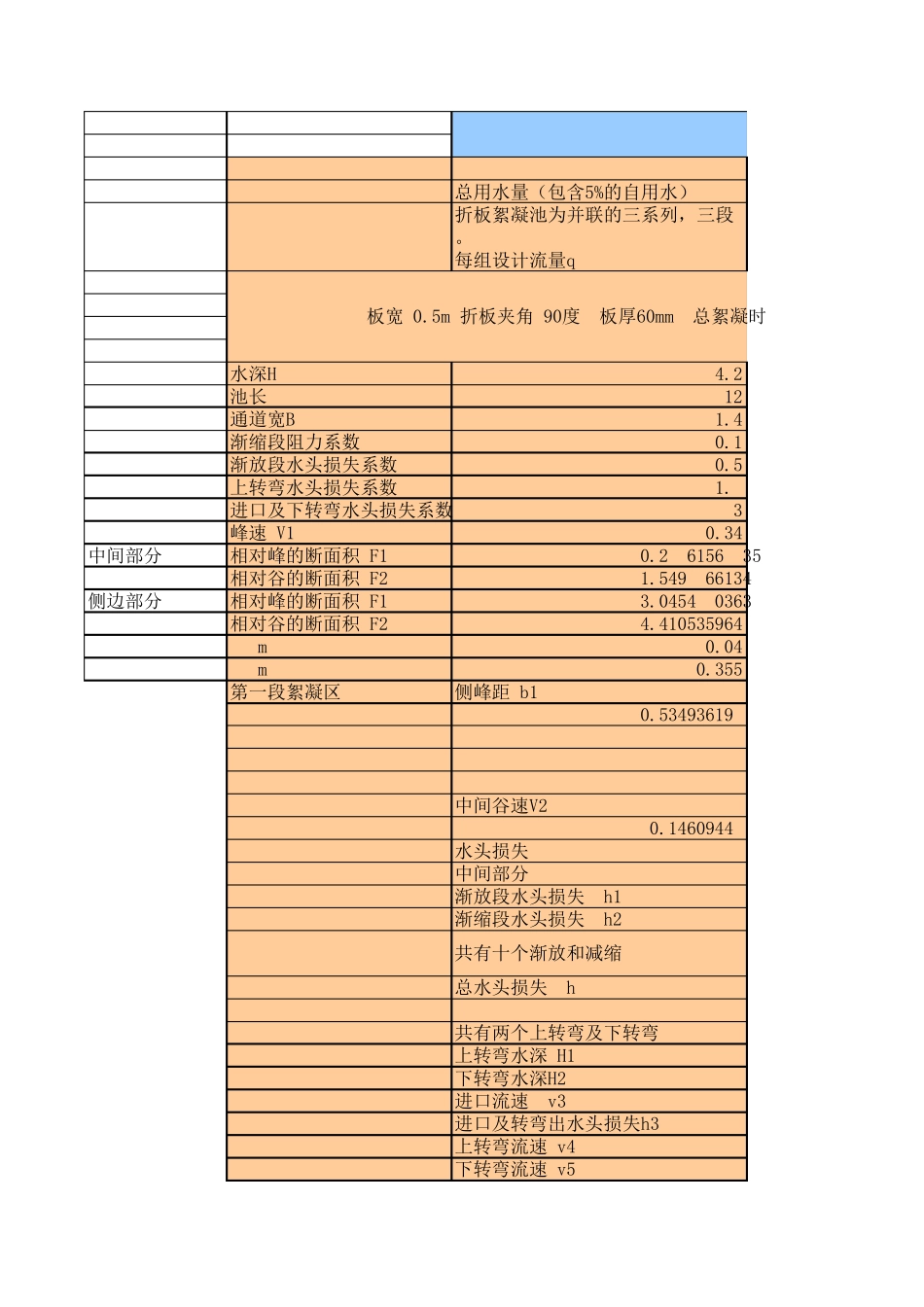 折板絮凝池计算_第1页