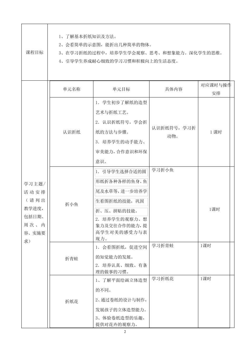 折纸课程纲要及教案_第2页