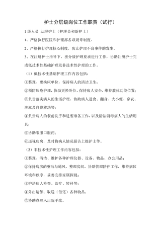 护士分层级职责