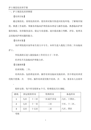 护士规范化培训手册