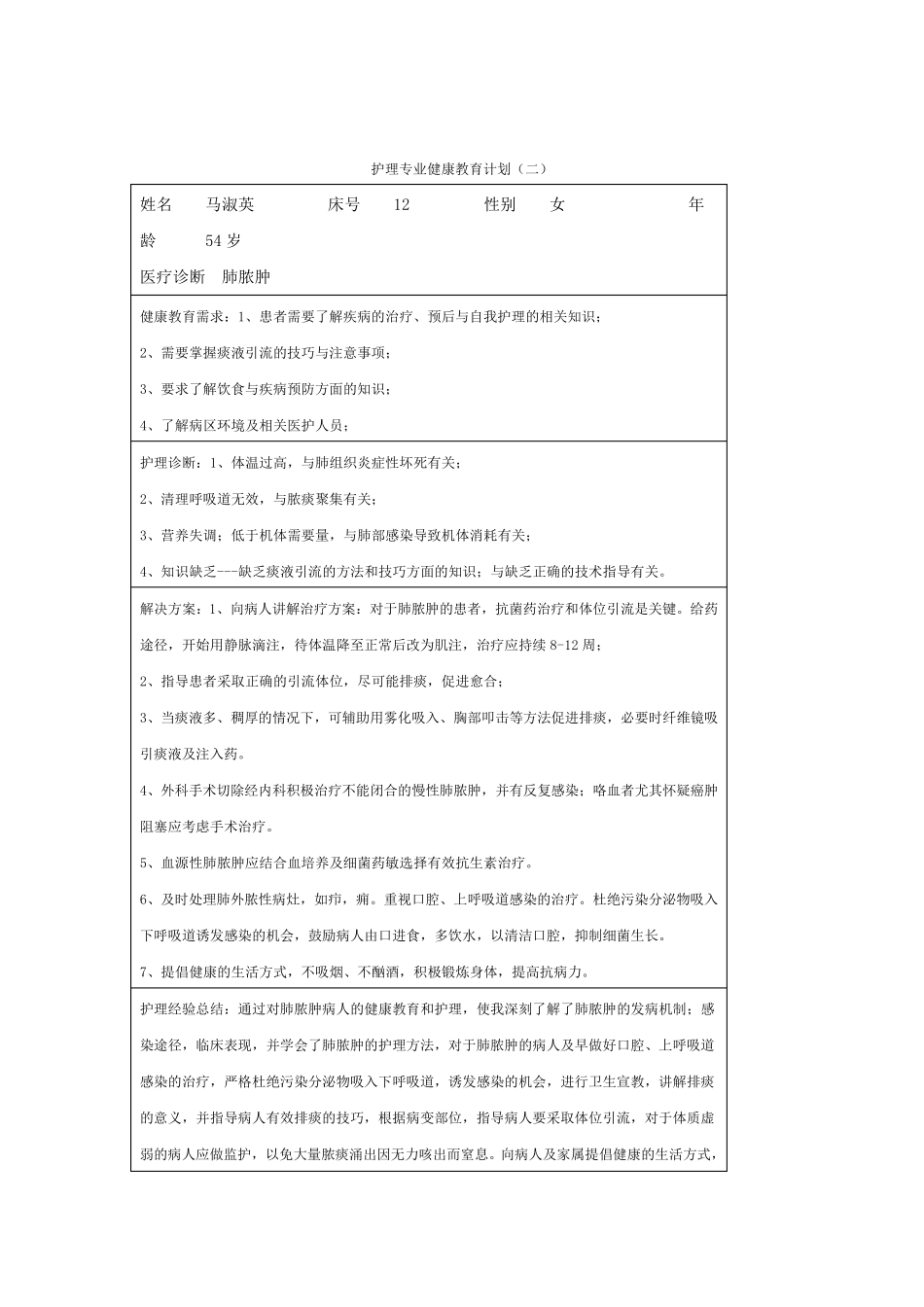 护理专业健康教育计划(县级以下)_第2页