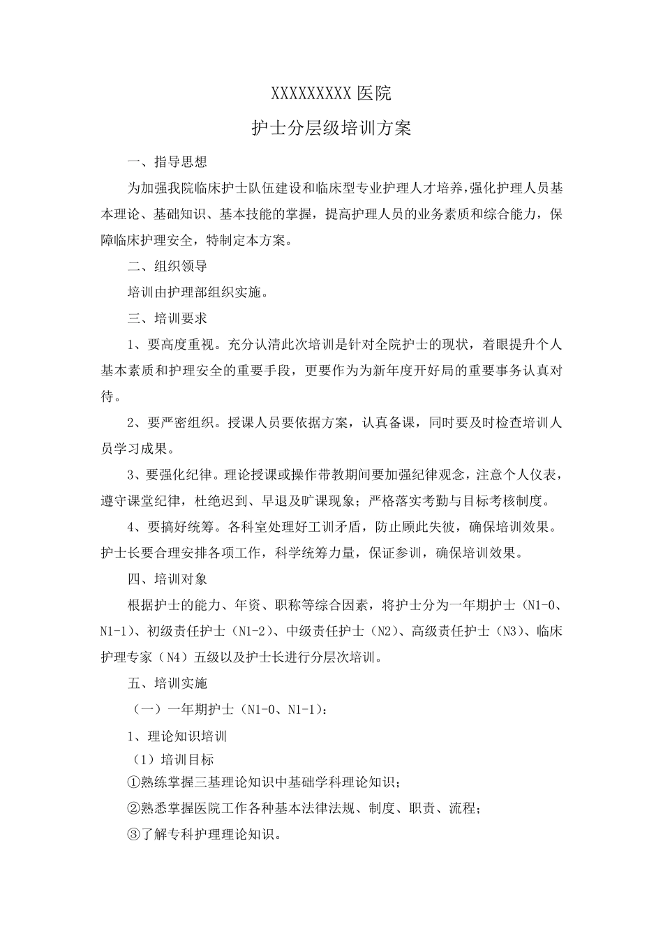 护理人员层级管理实施及培训方案_第3页