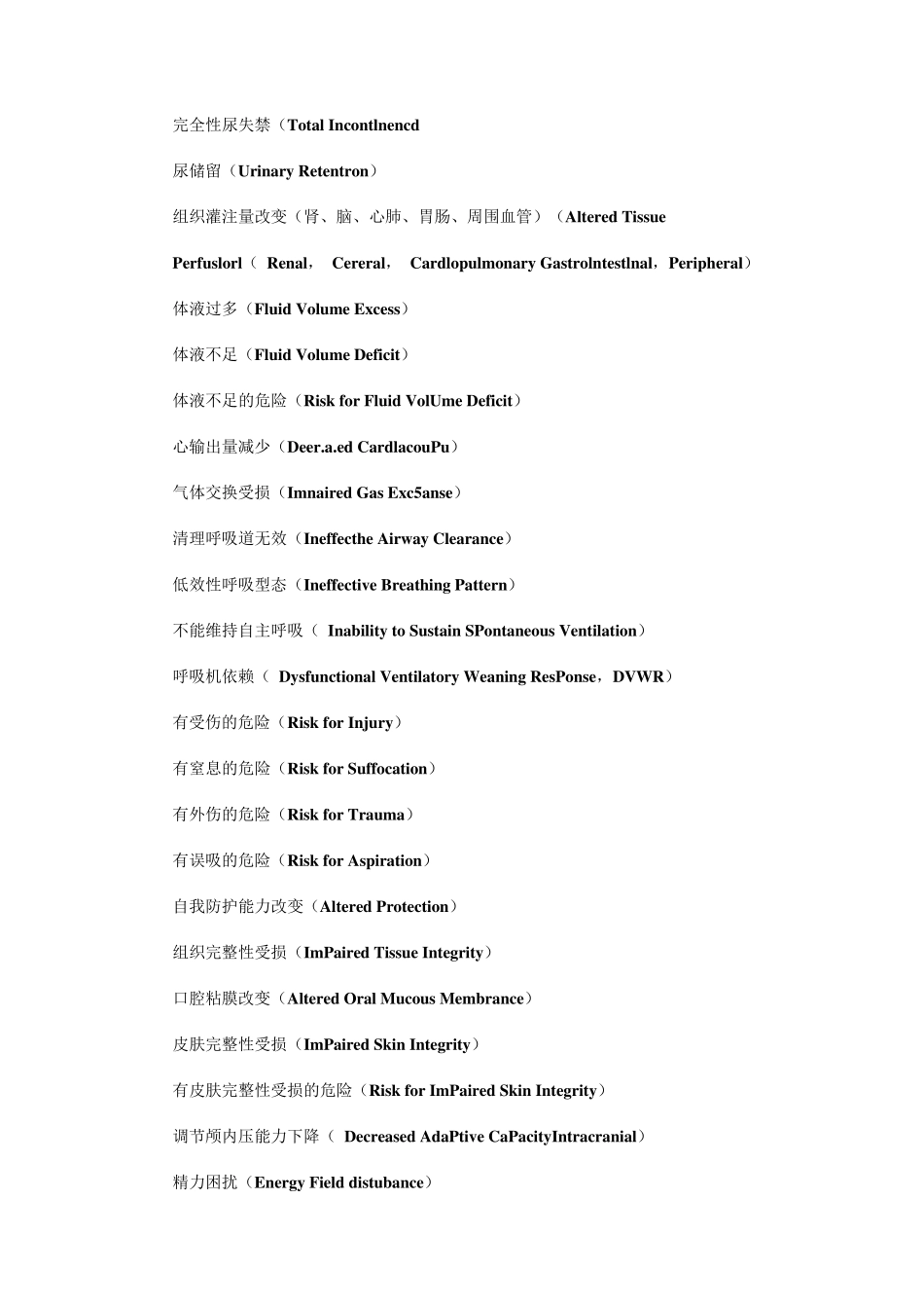 护理常用128个护理诊断_第2页