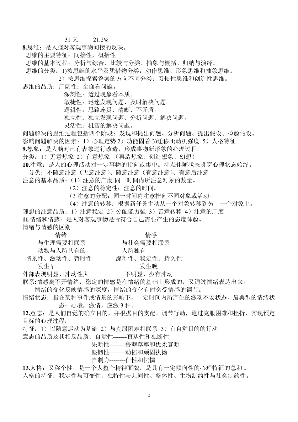 护理心理学_考试重点_第2页