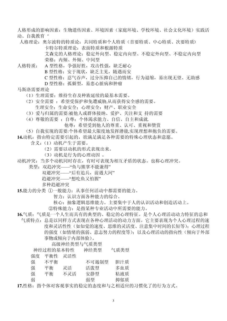 护理心理学_考试重点_第3页