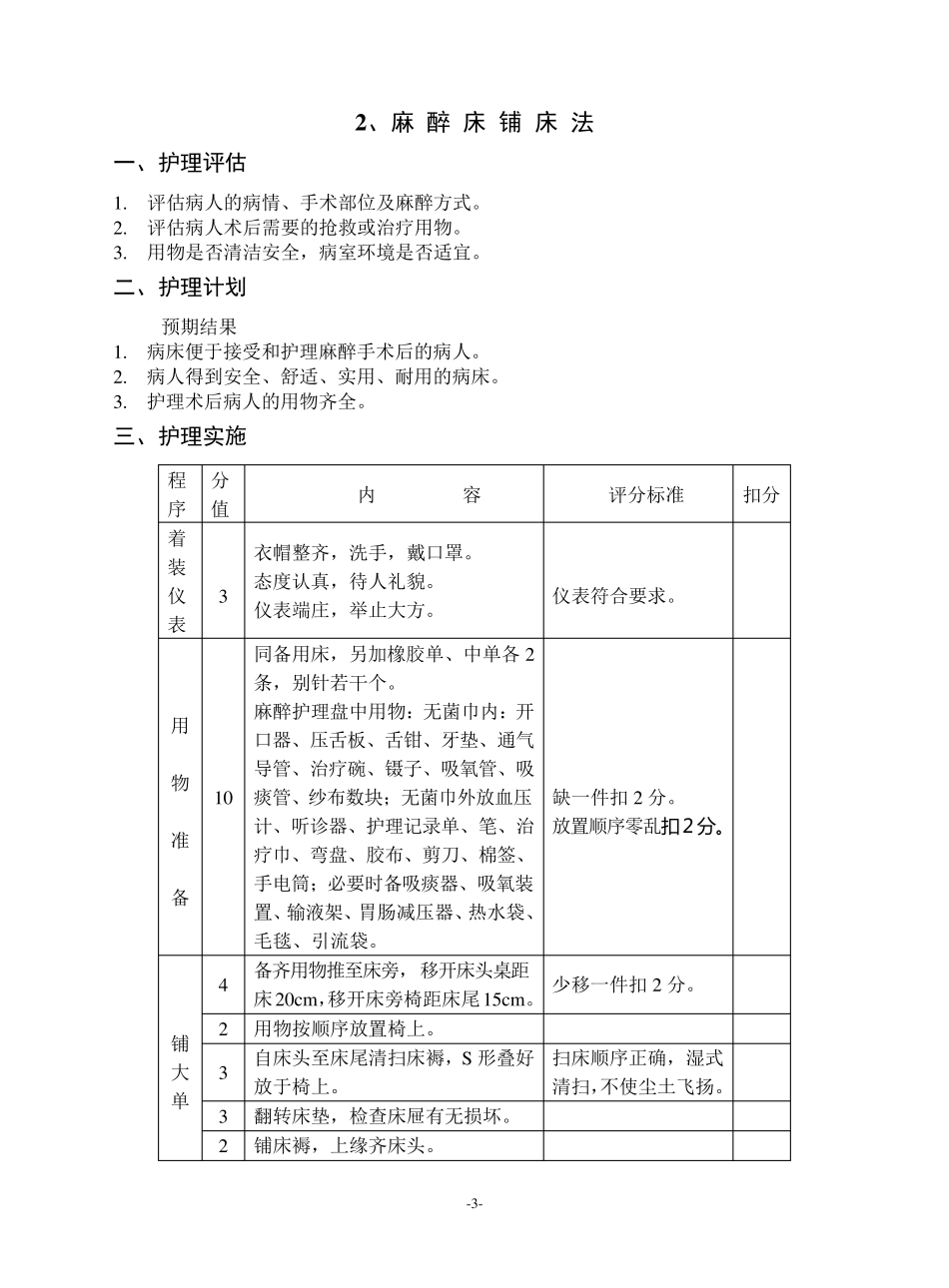 护理技能操作规程及评分标准_第3页