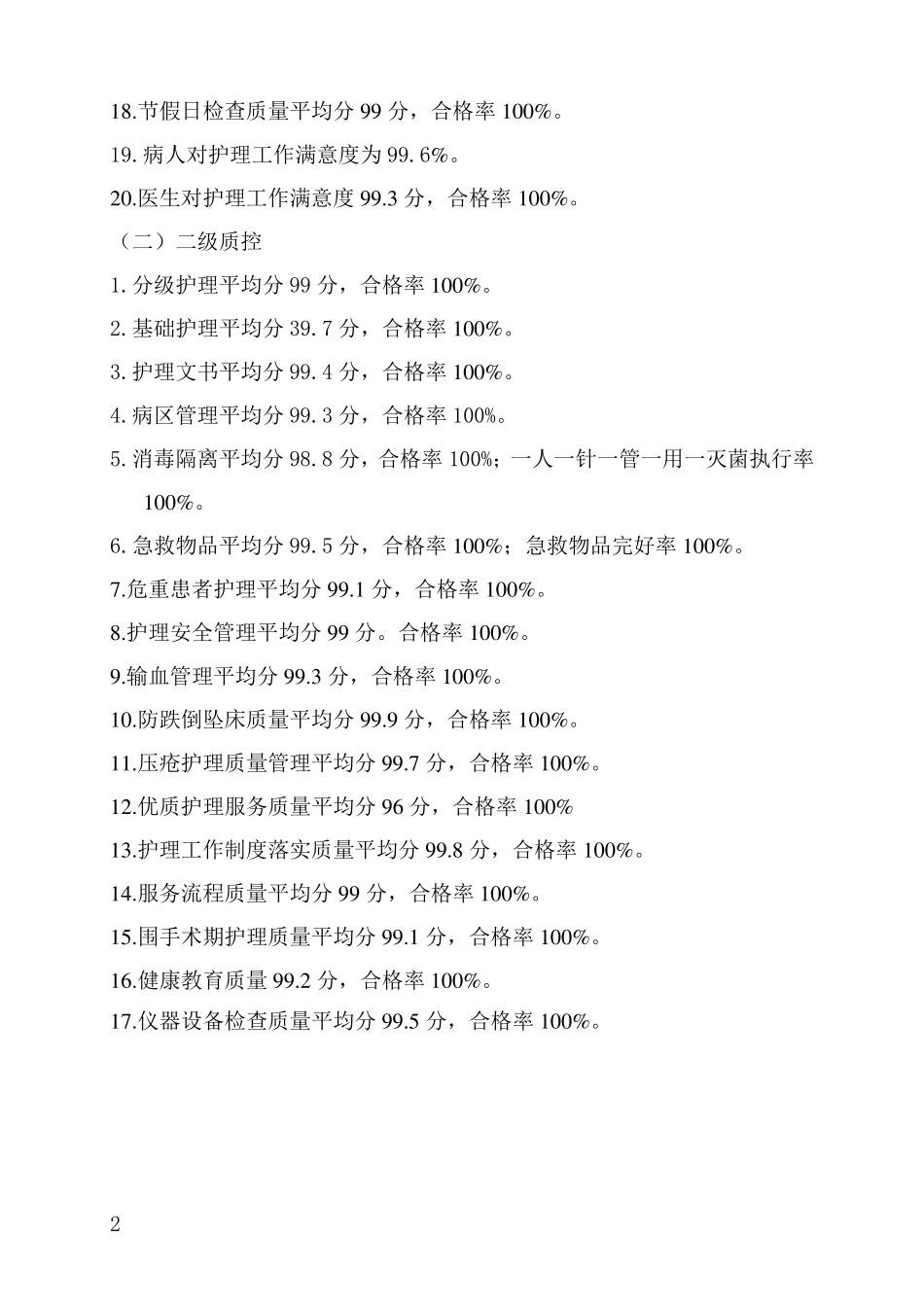 护理质控工作总结_第2页