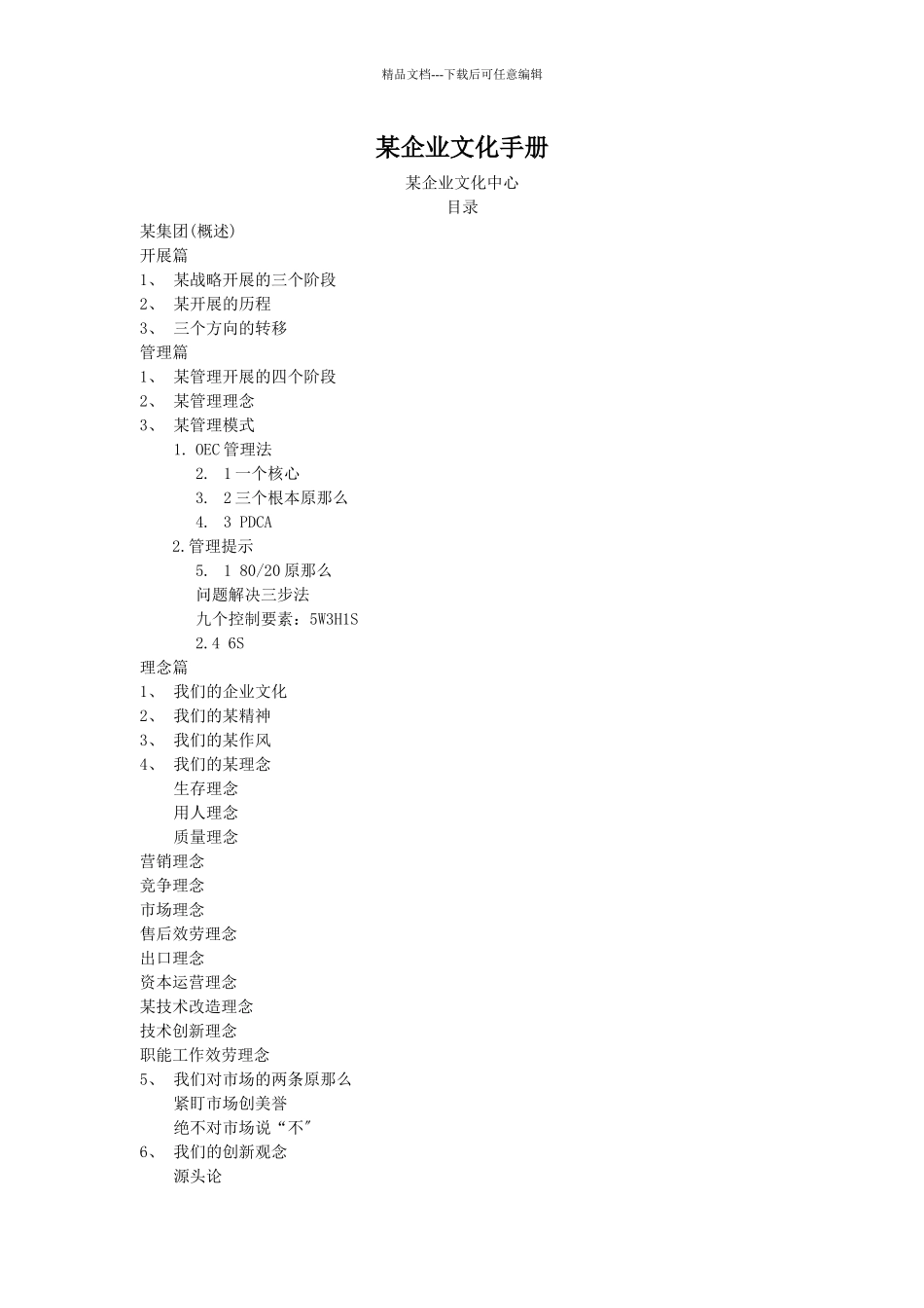 某企业文化战略手册_第1页