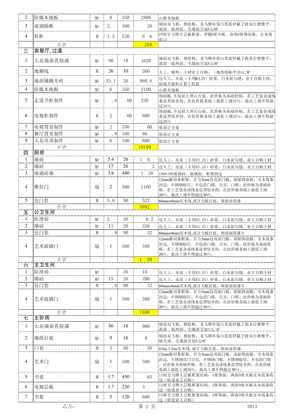 报价表预算表_第2页