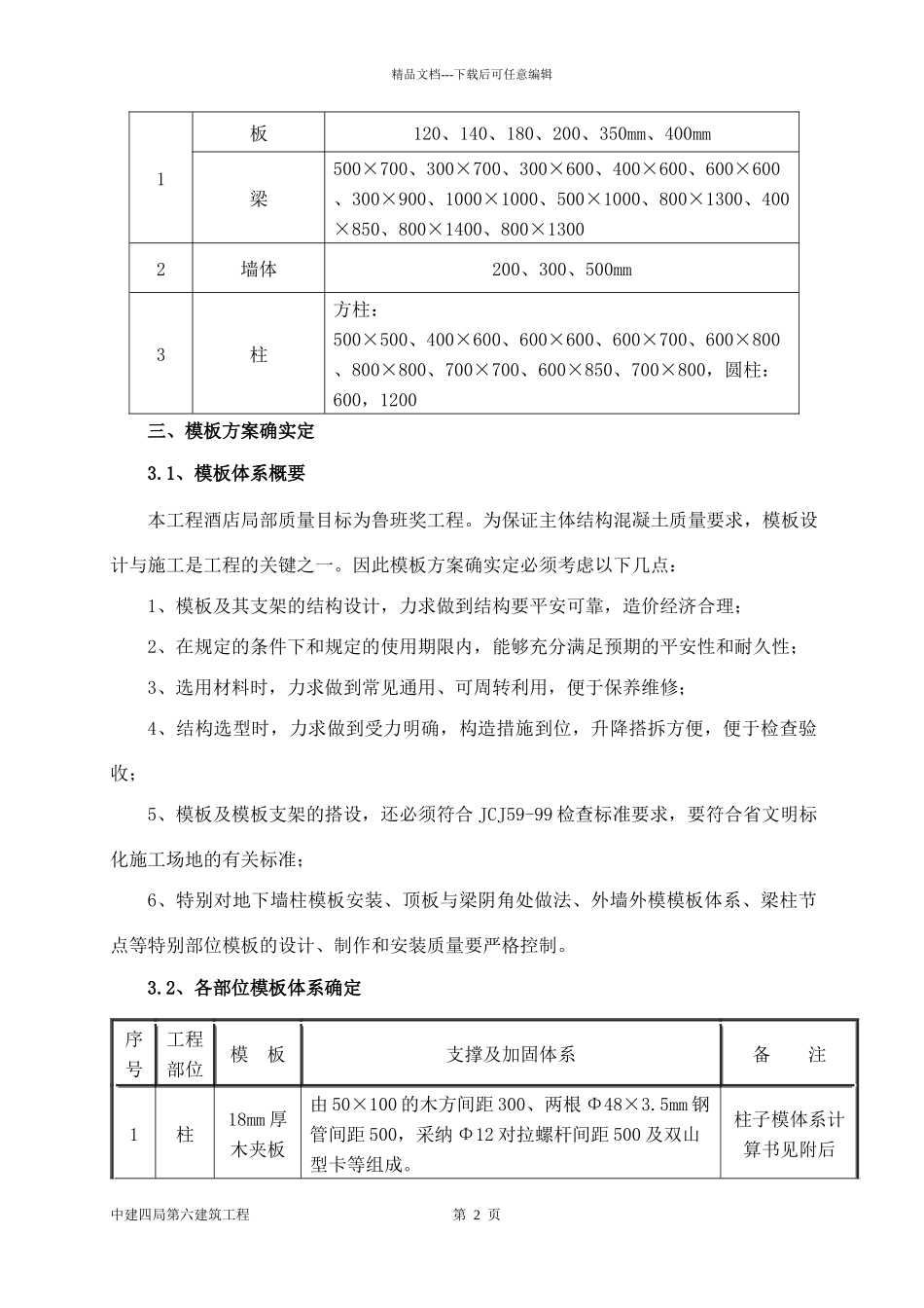 某住宅普通模板施工方案_第2页